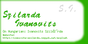szilarda ivanovits business card